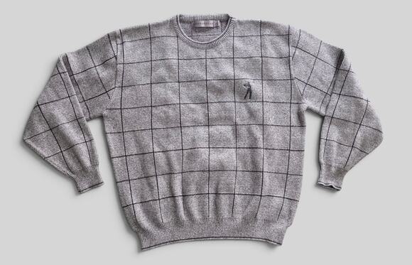 Shenandoah Other - Vtg 90s Men Shenandoah Golf Sweater Gray Checked Grandpacore Preppy Sz M